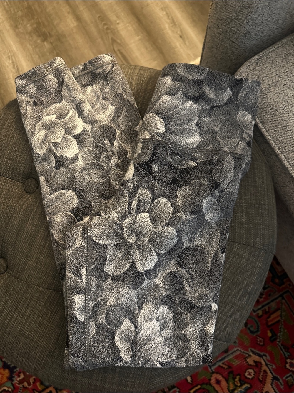 Athleta Gray Floral Leggings